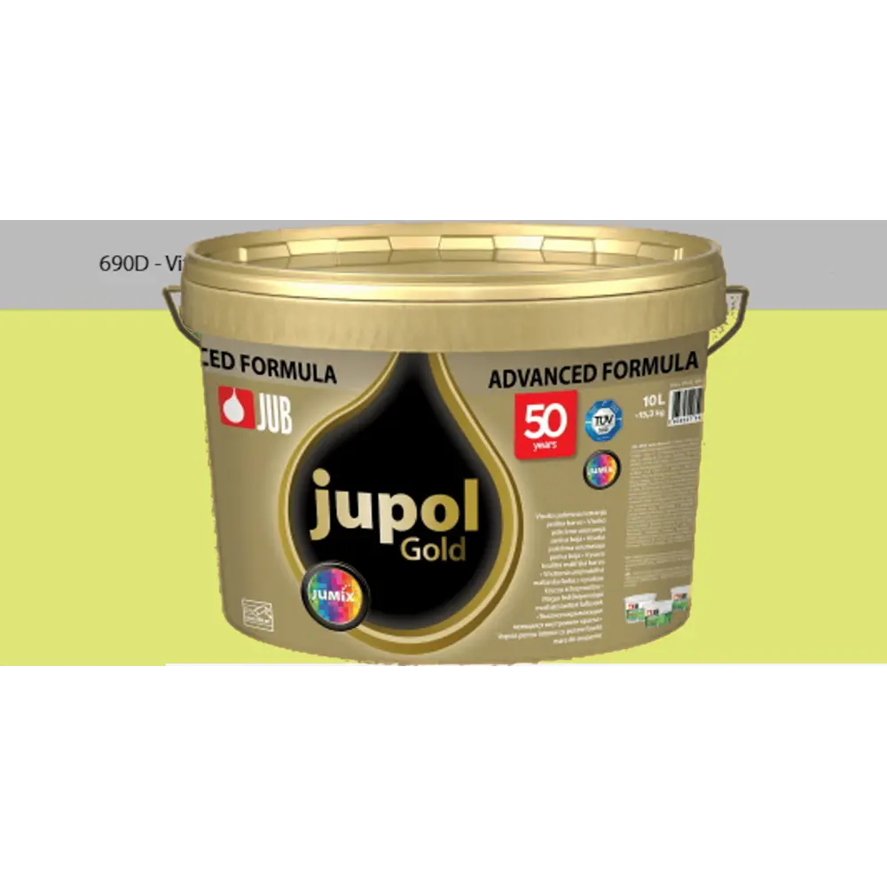 Фото Краска для стен и потолков высокоукрывистая моющаяся Jub Jupol Gold 1009806 цвет 690d светло-салатовый 2 л Фото Краска для стен и потолков высокоукрывистая моющаяся Jub Jupol Gold 1009806 цвет 690d светло-салатовый 2 л