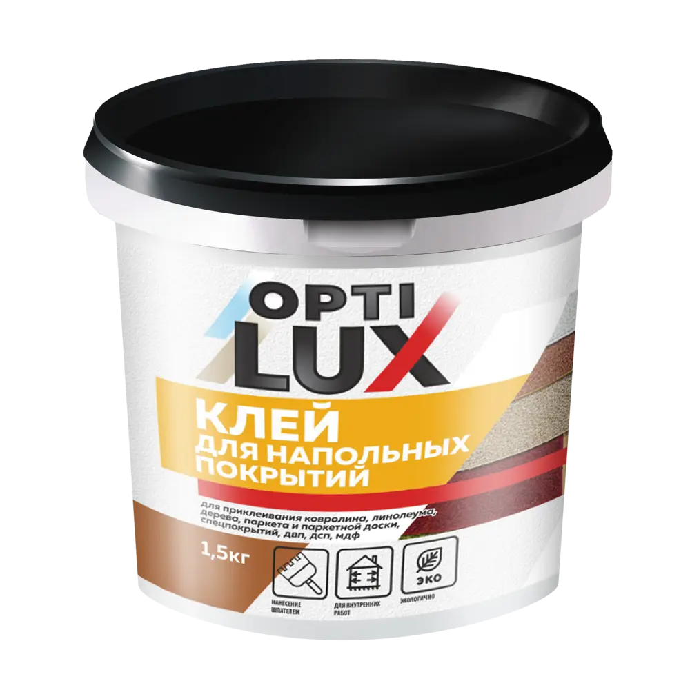 Фото Клей-раствор Optilux Оптилюкс для напольных покрытий 1.5кг Фото Клей-раствор Optilux Оптилюкс для напольных покрытий 1.5кг