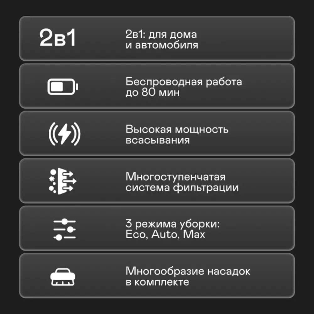 Фото 3 Пылесос вертикальный Garlyn M-7500 dual 0.3 л 550 Вт цвет черный