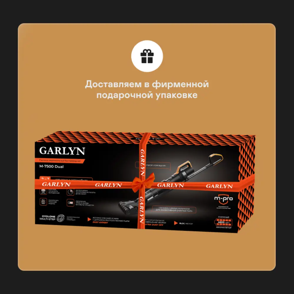 Фото 19 Пылесос вертикальный Garlyn M-7500 dual 0.3 л 550 Вт цвет черный