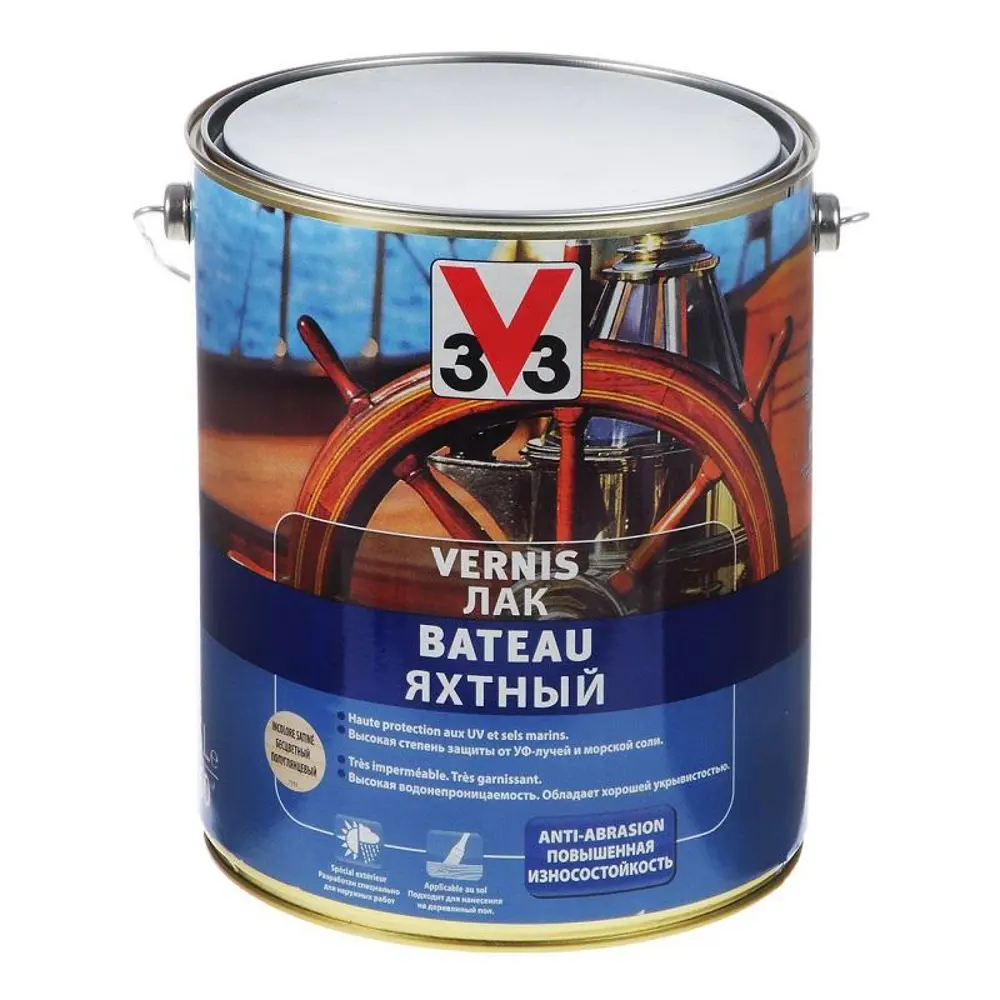 Фото Лак яхтный V33 Vernis Bateau 053174 полуглянцевый 2.5 л Фото Лак яхтный V33 Vernis Bateau 053174 полуглянцевый 2.5 л