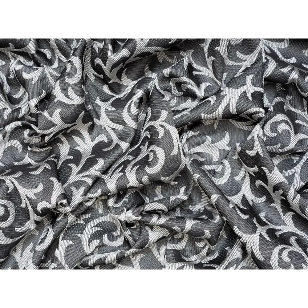 Фото 7 Штора жаккард Вензель 160x260 цвет черно-серый на шторной ленте , высота 260, ширина 160