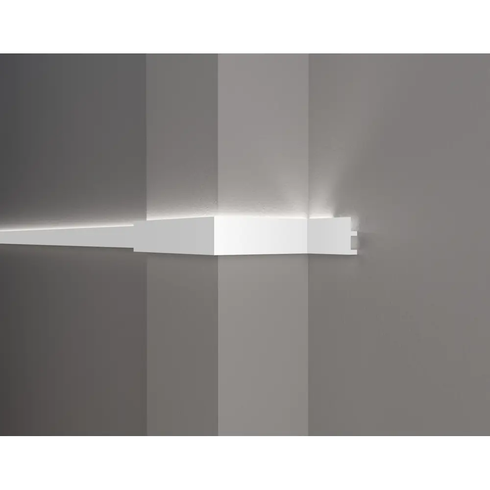 Фото Плинтус потолочный дюропласт ударопрочный под LED подсветку Decor-Dizayn DD617 белый 2x5x200 см Фото Плинтус потолочный дюропласт ударопрочный под LED подсветку Decor-Dizayn DD617 белый 2x5x200 см