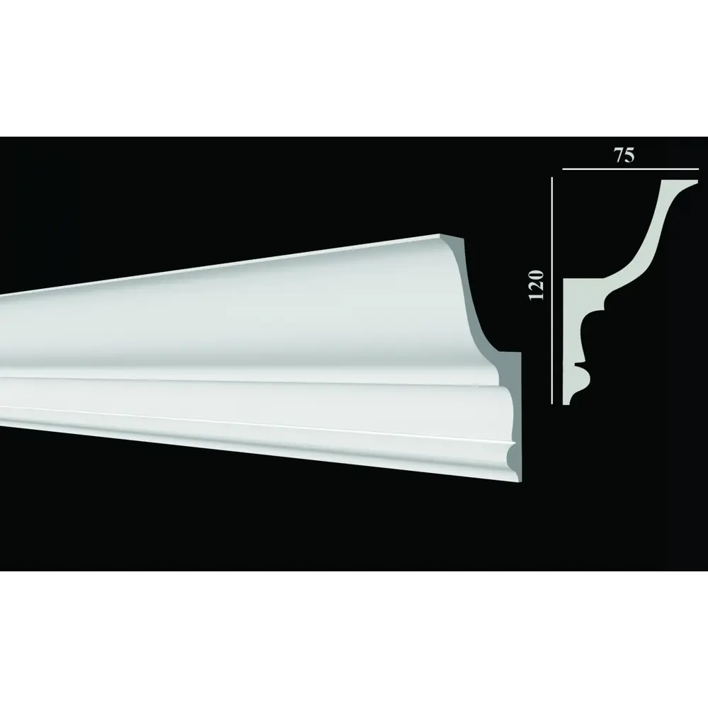 Фото 2 Плинтус потолочный дюропласт ударопрочный под LED подсветку Decor-Dizayn DD509 белый 7.5x12x200 см Фото 2 Плинтус потолочный дюропласт ударопрочный под LED подсветку Decor-Dizayn DD509 белый 7.5x12x200 см