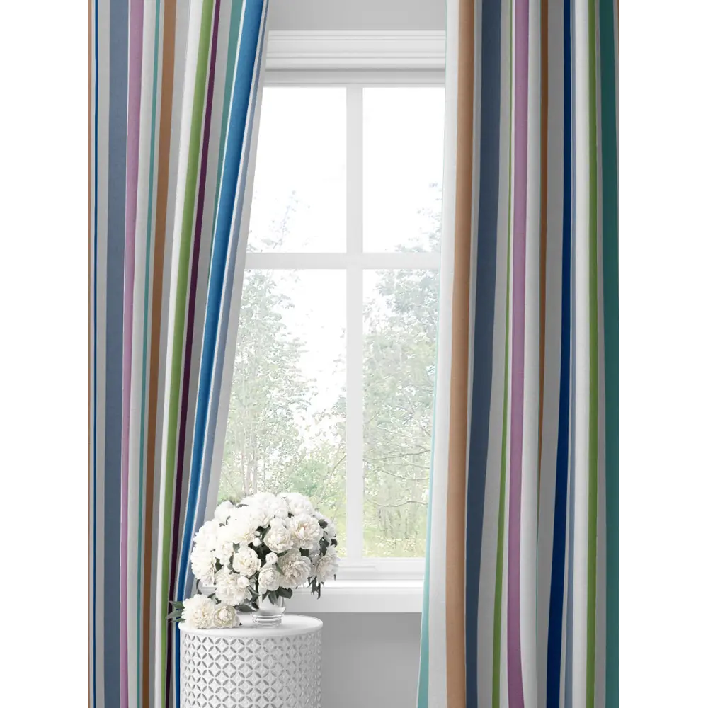 Фото Шторы на шторной ленте decoracion В стильную полоску #33010501, 145x275см, цвет разноцветный Фото Шторы на шторной ленте decoracion В стильную полоску #33010501, 145x275см, цвет разноцветный
