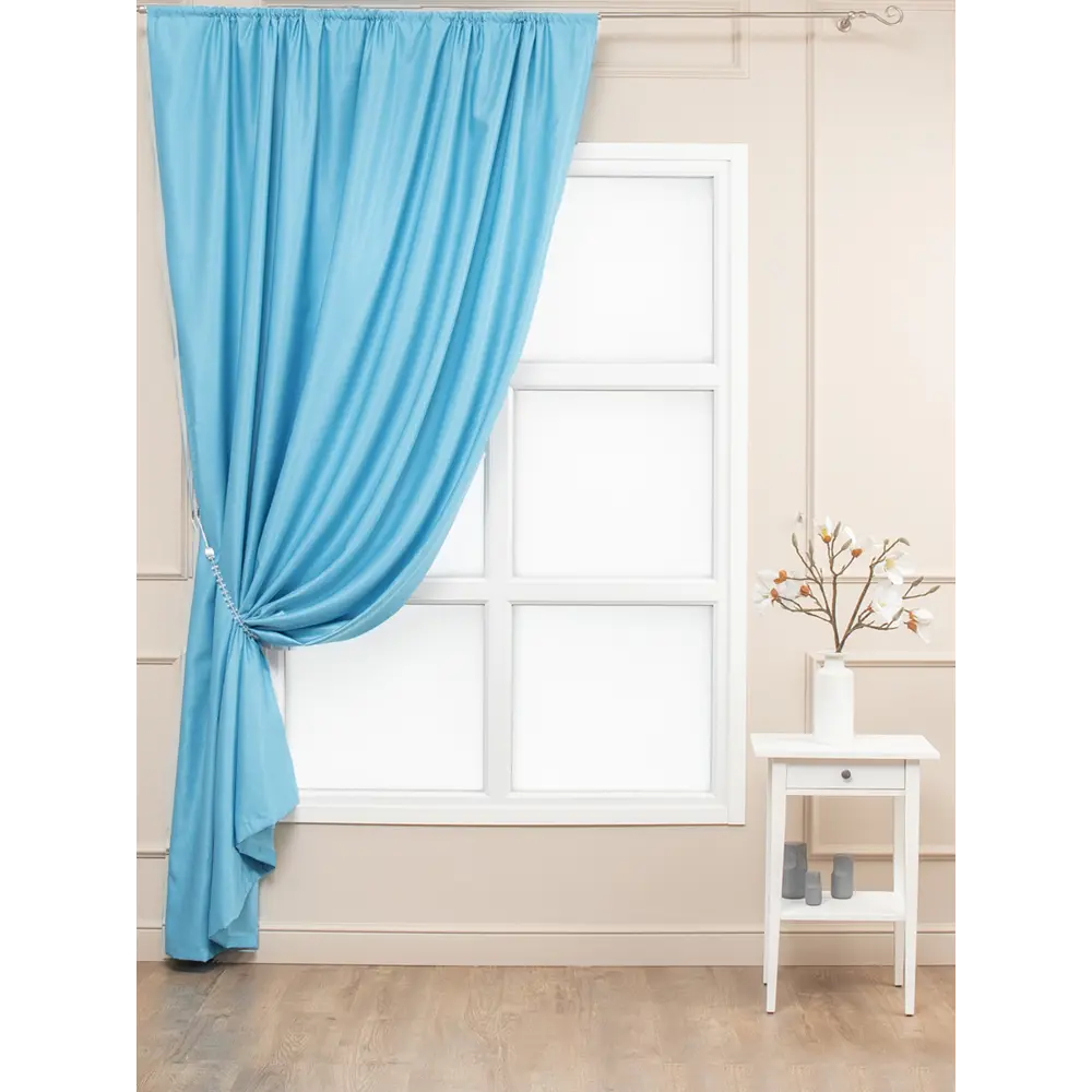 Фото 2 Штора Amore Mio Soft 75374 270x200 см цвет бирюзовый Фото 2 Штора Amore Mio Soft 75374 270x200 см цвет бирюзовый