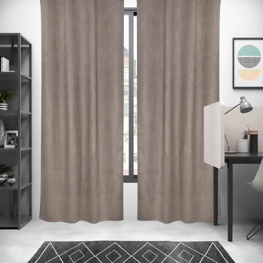 Фото 4 Штора на ленте Inspire Manchester 200x260 Taupe серо-коричневый Фото 4 Штора на ленте Inspire Manchester 200x260 Taupe серо-коричневый
