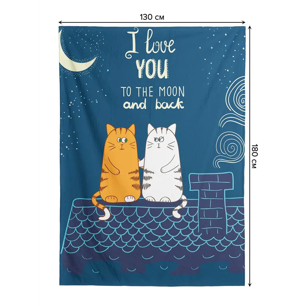 Фото Плед Joyarty blan_46218_130x180, 180x130 см, велсофт, цвет синий