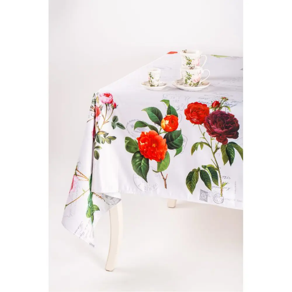 Фото Скатерть Myatashop квадратная Цветы с марками Фото Скатерть Myatashop квадратная Цветы с марками