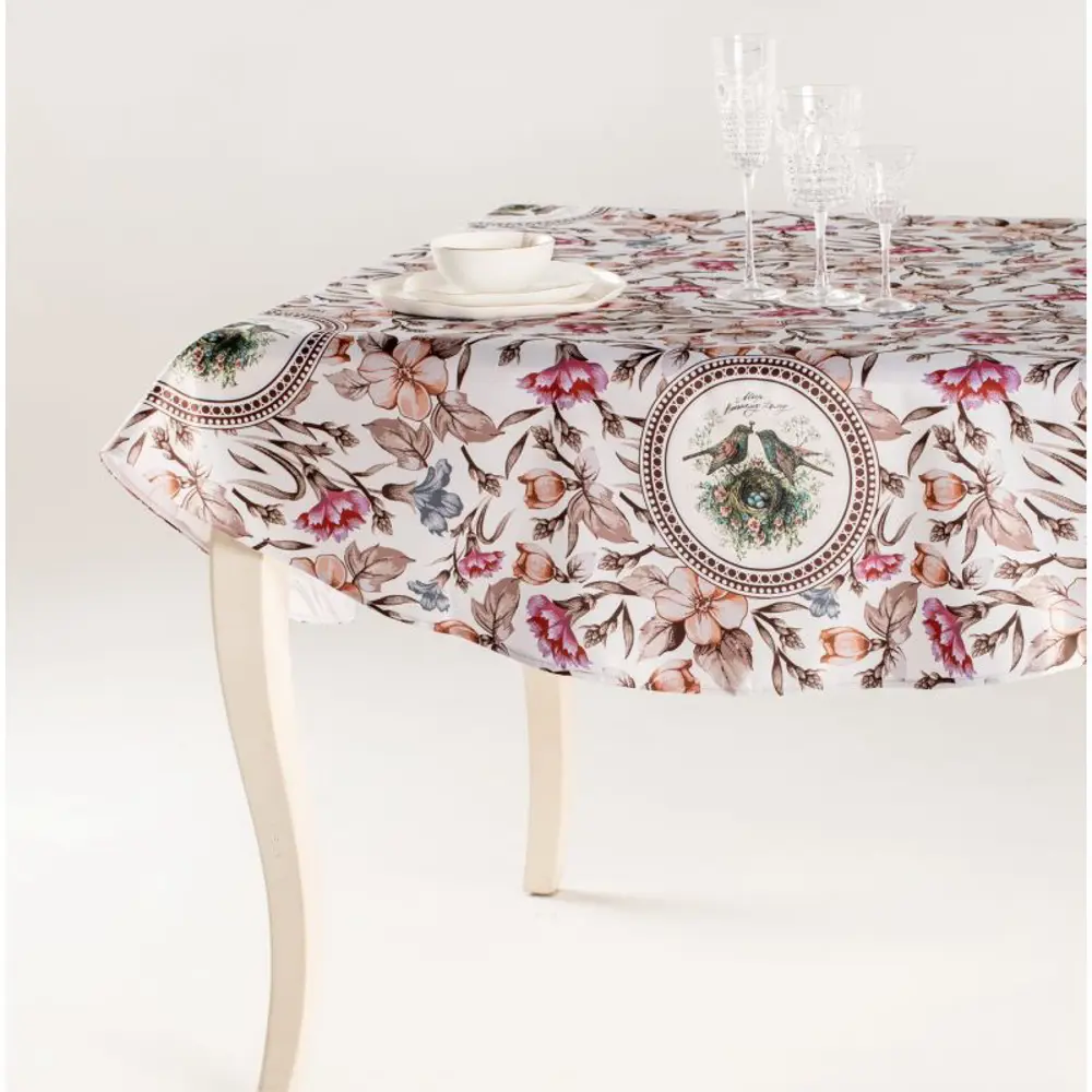 Фото 2 Скатерть Myatashop овальная Лилии 155x180 см Фото 2 Скатерть Myatashop овальная Лилии 155x180 см
