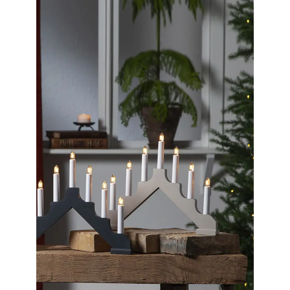 Фото Светильник горка рождественская Star Trading "Ада" бежевое дерево Фото Светильник горка рождественская Star Trading "Ада" бежевое дерево