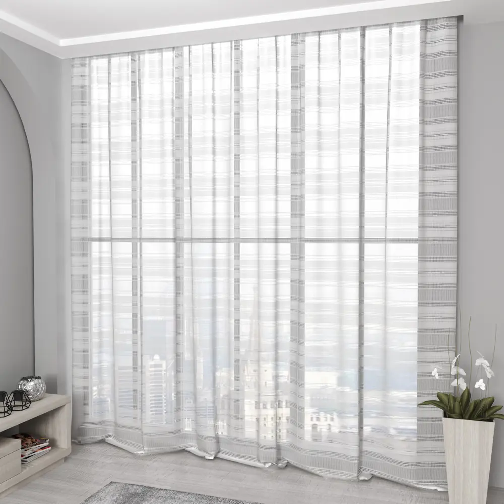 Фото Тюль с мережкой Кристи YML555 на шторной ленте 240x500 см, цвет молочный Фото Тюль с мережкой Кристи YML555 на шторной ленте 240x500 см, цвет молочный