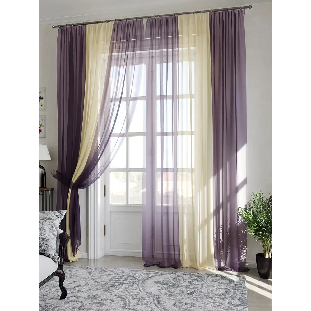 Фото Тюль Helga TD-206707-250 на шторной ленте 300x250 см цвет бежевый Фото Тюль Helga TD-206707-250 на шторной ленте 300x250 см цвет бежевый