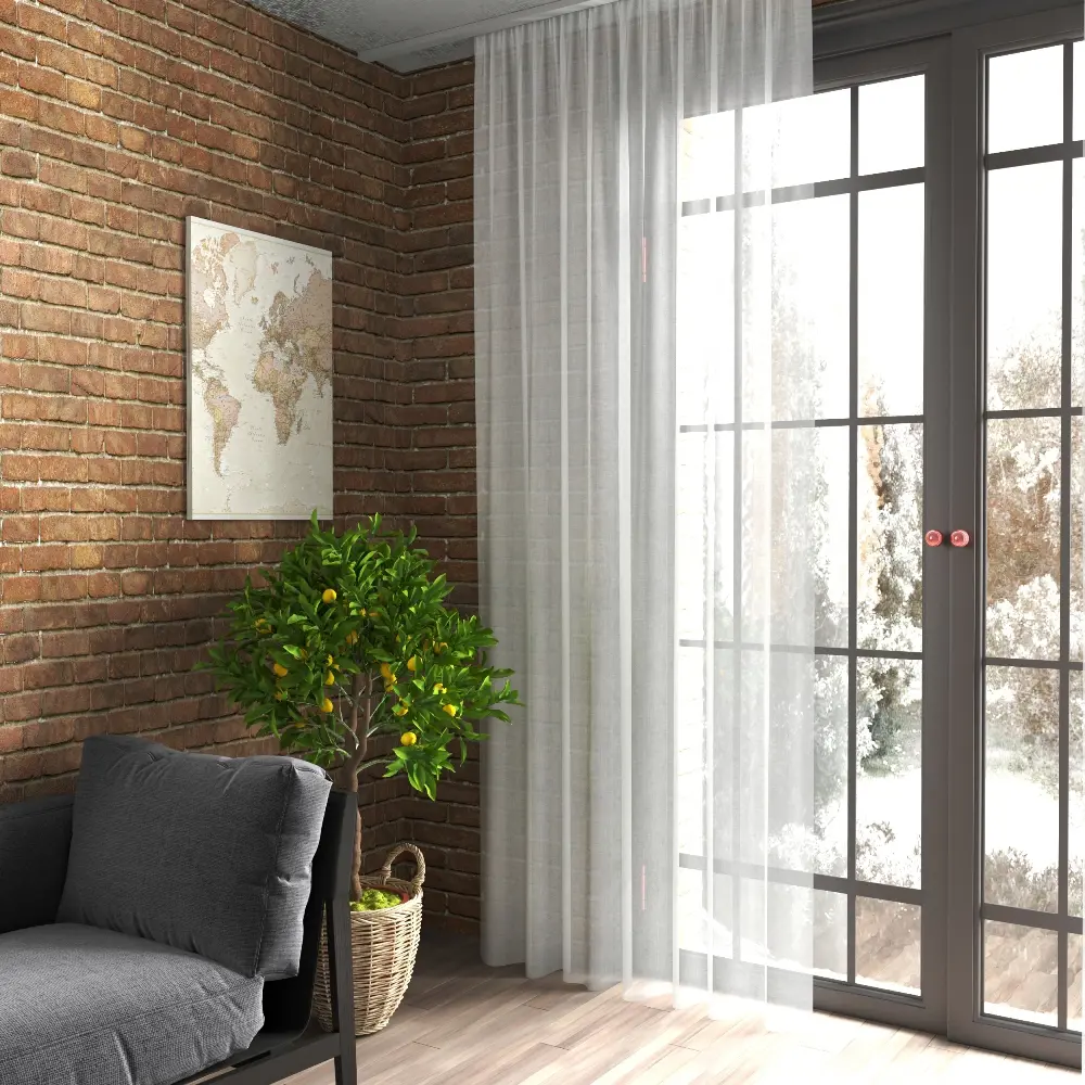 Фото Тюль Риола YML1571 на шторной ленте 270x400 см, цвет экрю Фото Тюль Риола YML1571 на шторной ленте 270x400 см, цвет экрю