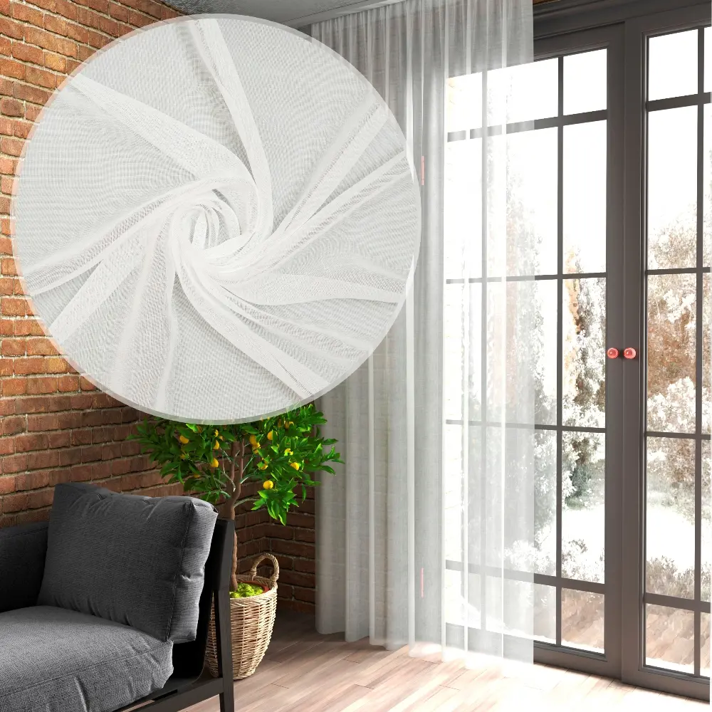 Фото 8 Тюль Риола YML1569 на шторной ленте 250x400 см, цвет экрю Фото 8 Тюль Риола YML1569 на шторной ленте 250x400 см, цвет экрю