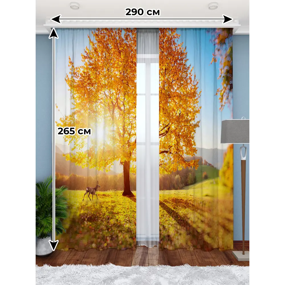 Фото Фотошторы Габардин 290x265 см Homepick TreeandROE/2140/