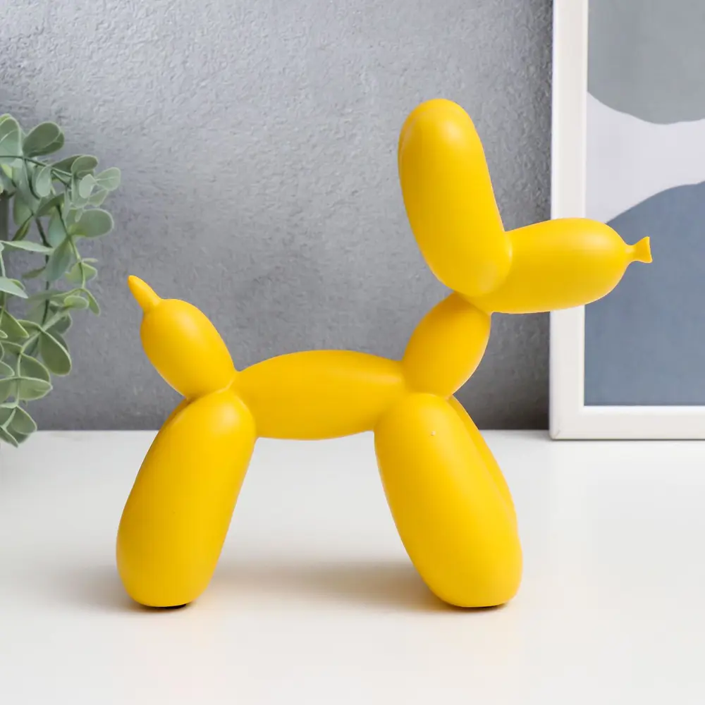 Фото 3 Фигурка сувенирная Simaland Воздушный шарик - собачка жёлтый 19.5x7x18 см