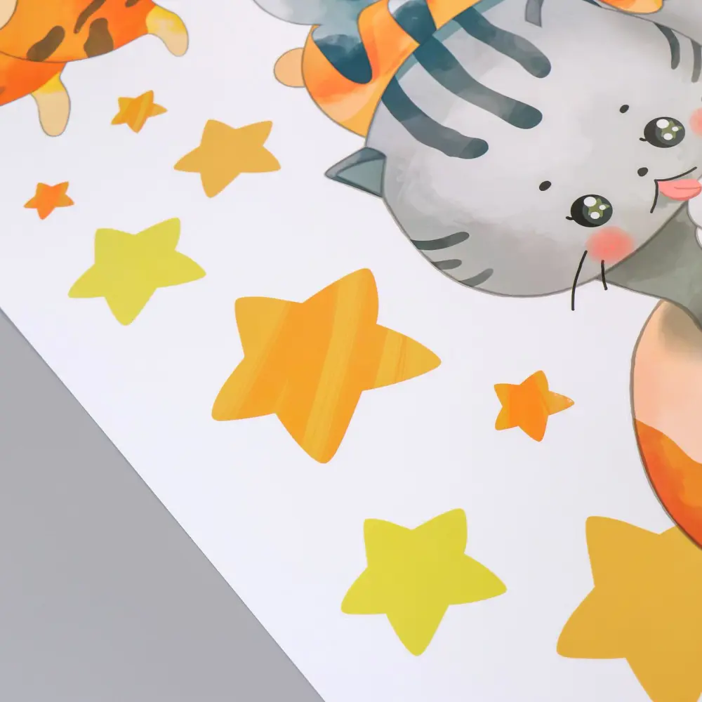 Фото 2 Наклейка интерьерная "Пирамидка кошки и собаки" 60x90 см