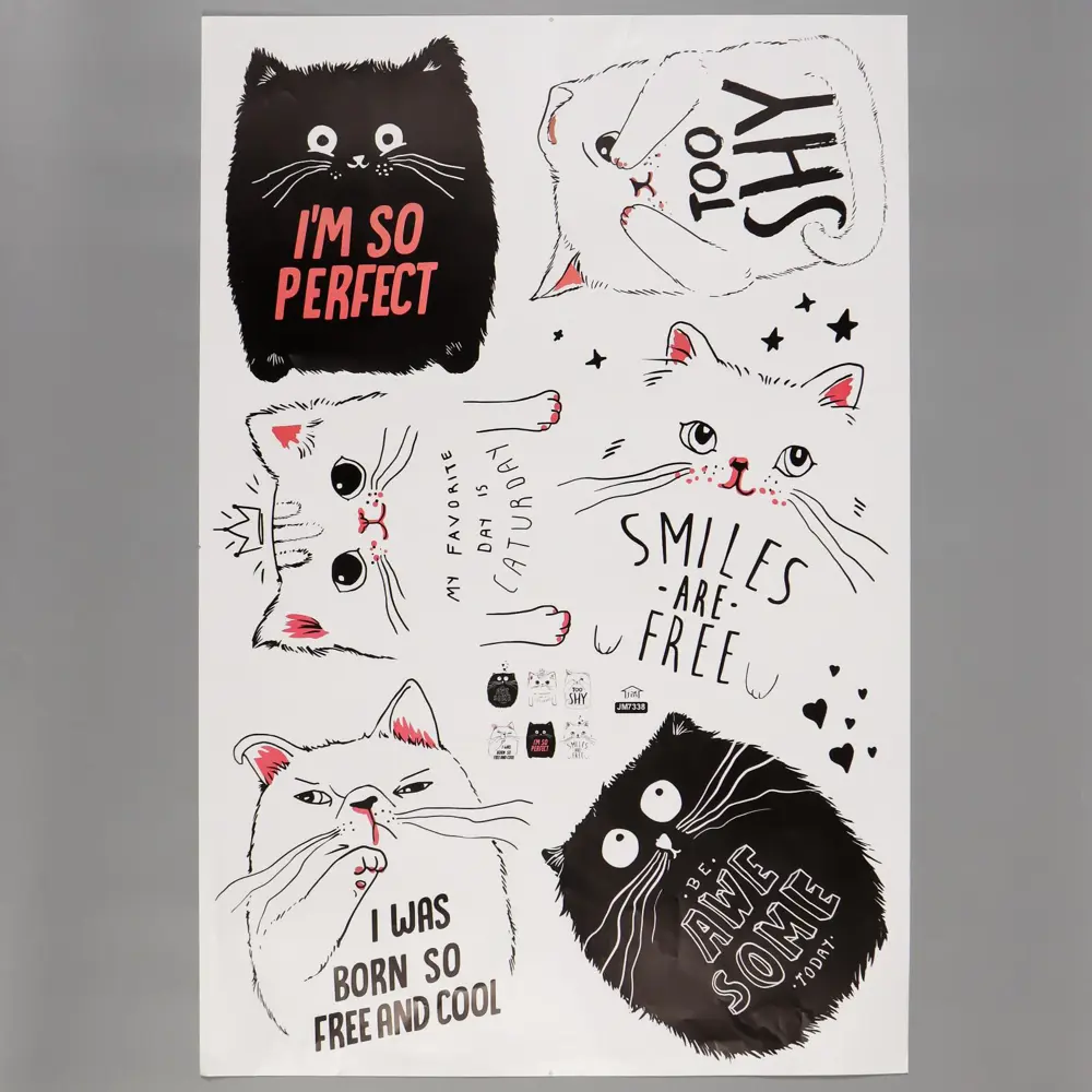 Фото Наклейка интерьерная "Белые и чёрные котятки" 60x90 см Фото Наклейка интерьерная "Белые и чёрные котятки" 60x90 см