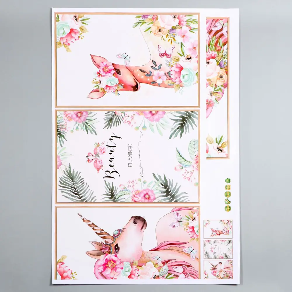 Фото Наклейка интерьерная "Единорог и оленёнок" 60x90 см