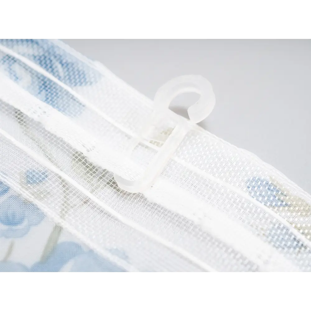 Фото 12 Тюль Розы YML1798 на шторной ленте 260x400 см, цвет голубой