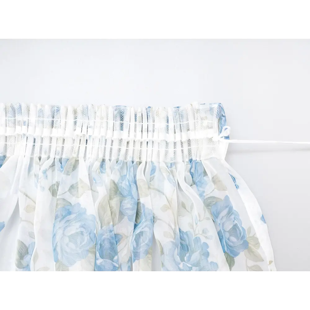 Фото 13 Тюль Розы YML1798 на шторной ленте 260x400 см, цвет голубой