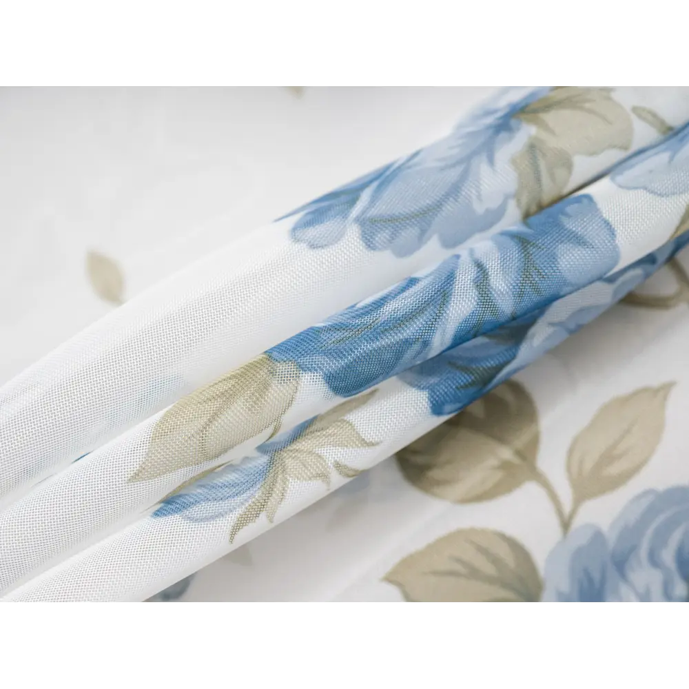 Фото 7 Тюль вуаль 500x270 принт цветы "Роза" цвет голубой, на шторной ленте Фото 7 Тюль вуаль 500x270 принт цветы "Роза" цвет голубой, на шторной ленте