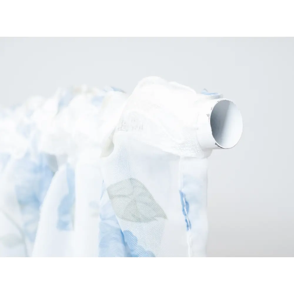 Фото 14 Тюль вуаль 500x270 принт цветы "Роза" цвет голубой, на шторной ленте Фото 14 Тюль вуаль 500x270 принт цветы "Роза" цвет голубой, на шторной ленте