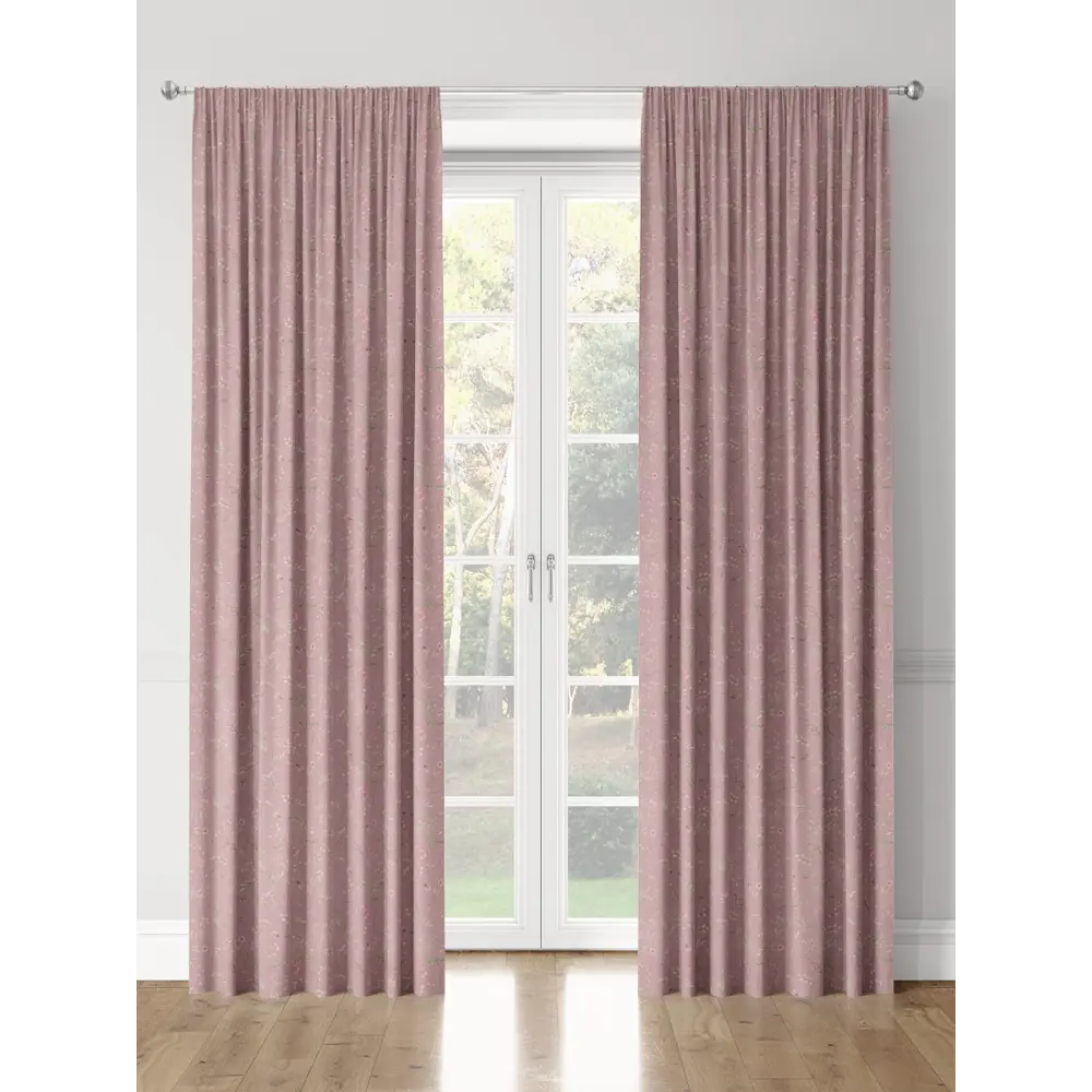 Фото 3 Комплект фиолетовых штор с зелеными листьями и розовыми ягодами Decoracion #33103305, 145x275 x2 шт Фото 3 Комплект фиолетовых штор с зелеными листьями и розовыми ягодами Decoracion #33103305, 145x275 x2 шт