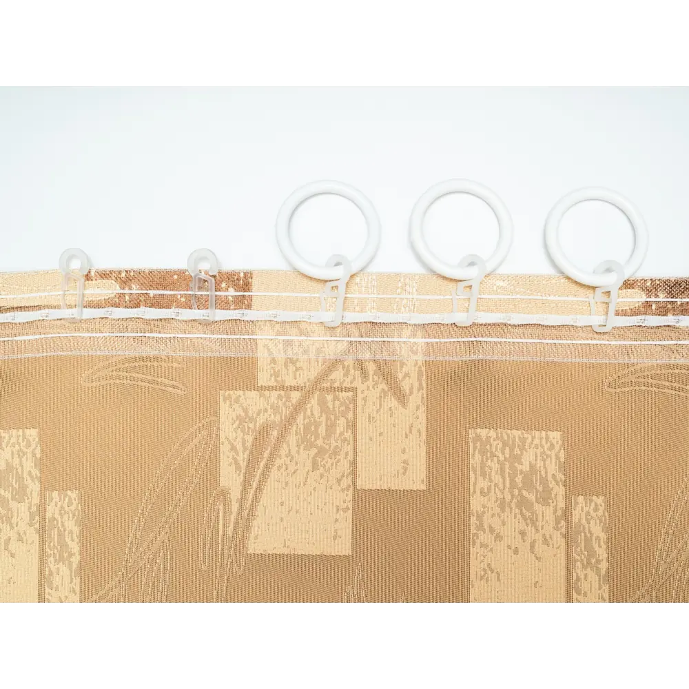 Фото 8 Штора Геометрия YML1844 на шторной ленте 250x200 см, цвет коричневый