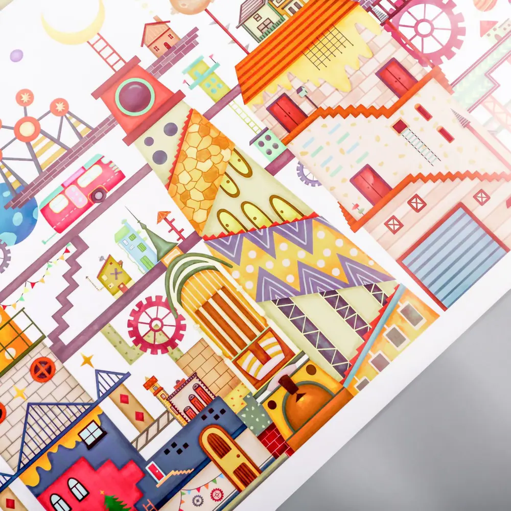 Фото 2 Наклейка интерьерная цветная "Город механиков" 60x90 см