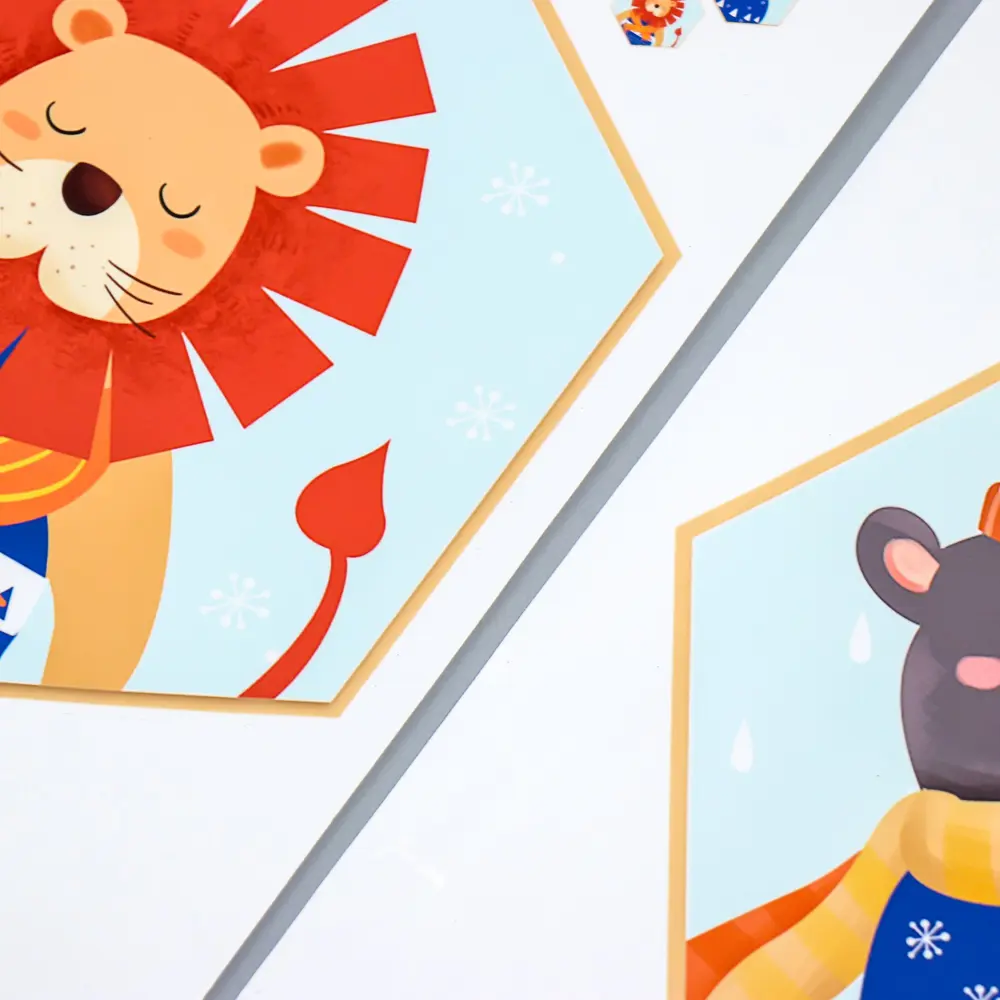 Фото 2 Наклейка интерьерная цветная "Зверята" 30x90 см 2 листа