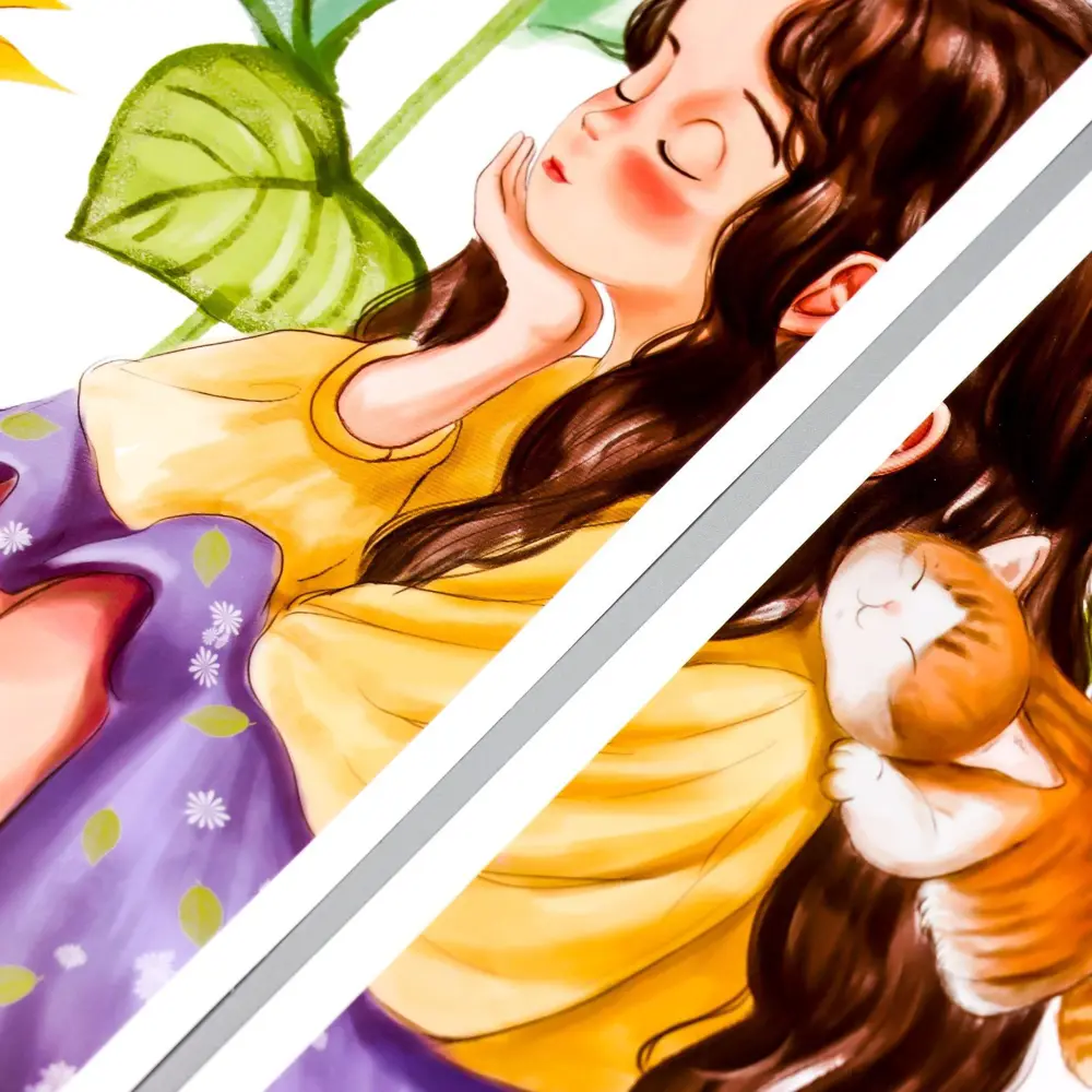 Фото 2 Наклейка интерьерная цветная Девочка в подсолнухах 30x90 см набор 2 листа