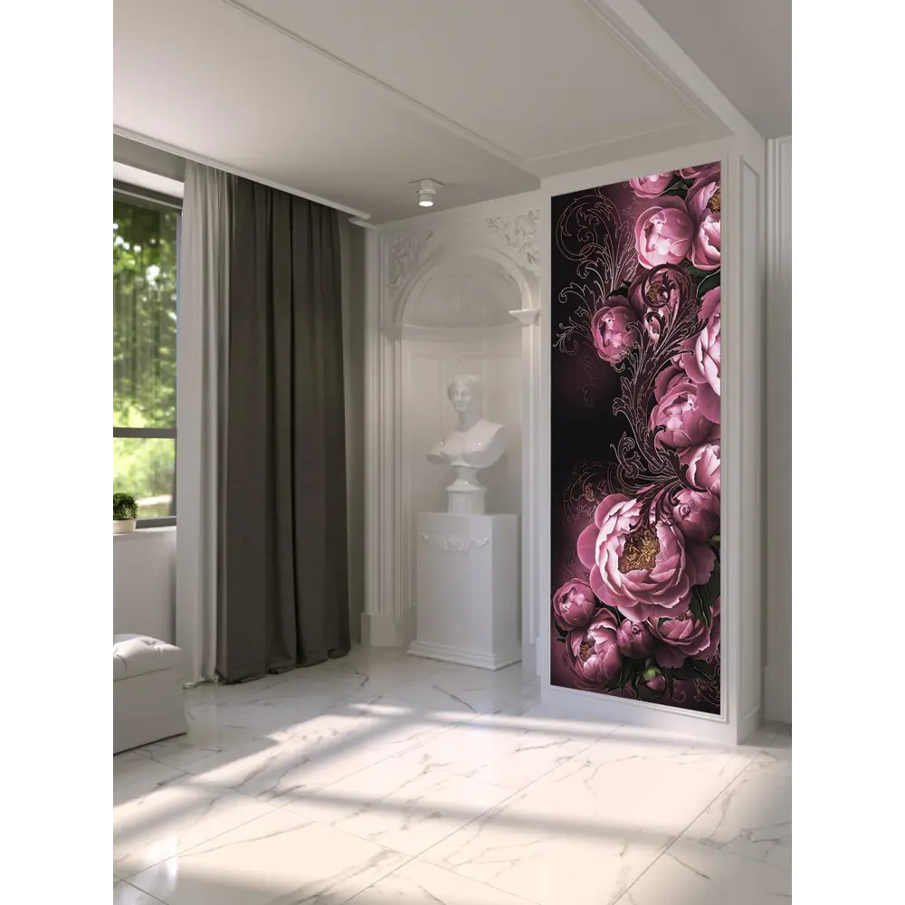 Фото Фотообои флизелиновые Homepick OboiMetr 100x270 см фиолетовыепионы/9908 Фото Фотообои флизелиновые Homepick OboiMetr 100x270 см фиолетовыепионы/9908