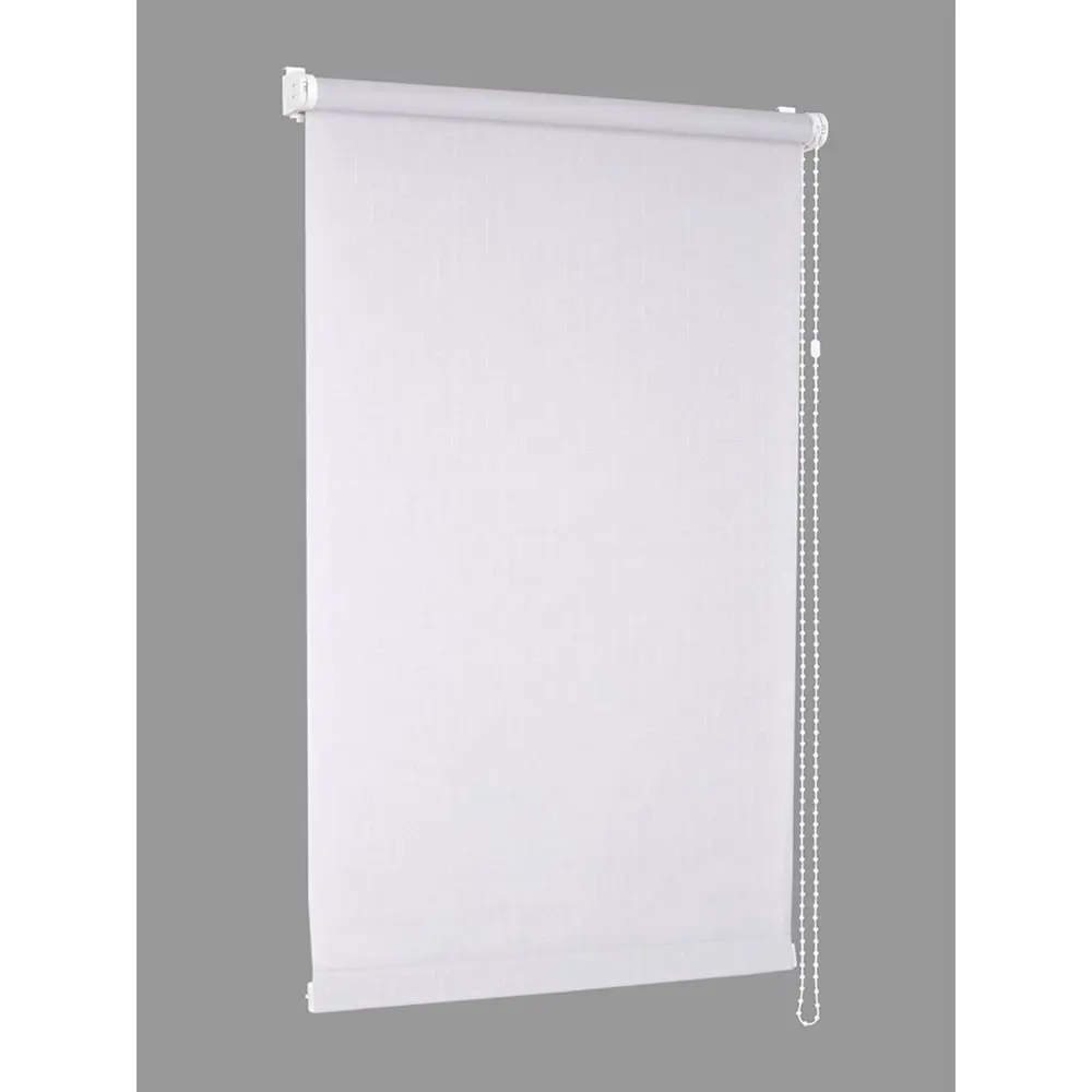 Фото Рулонная штора с направляющими струнами Sola "Сантайм Лен" белый 68*160 см