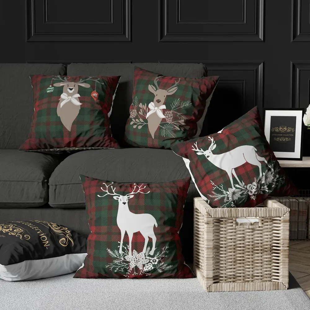 Фото 2 Наволочки декоративные на молнии Рождество, набор из 4 наволочек Фото 2 Наволочки декоративные на молнии Рождество, набор из 4 наволочек