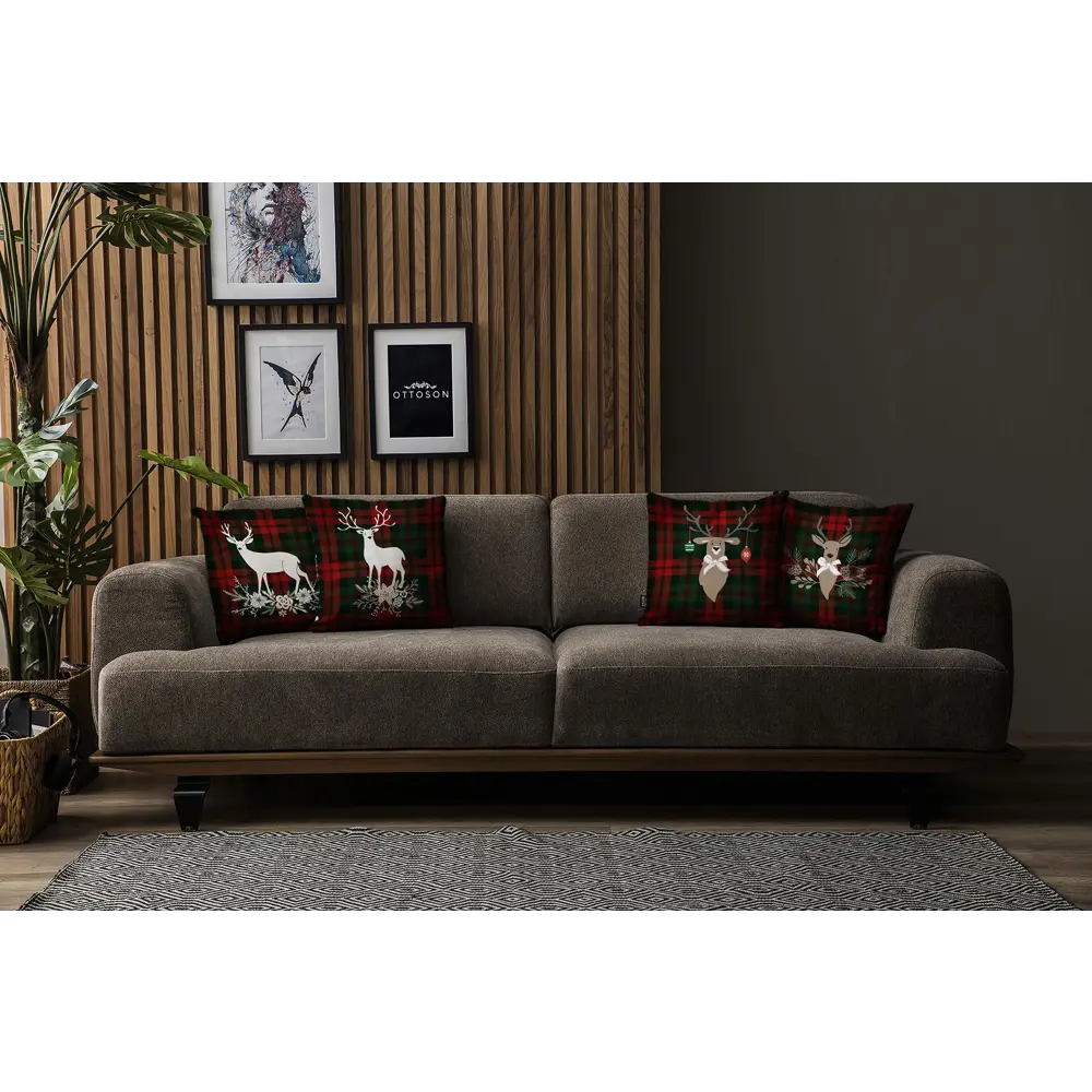 Фото 3 Наволочки декоративные на молнии Рождество, набор из 4 наволочек Фото 3 Наволочки декоративные на молнии Рождество, набор из 4 наволочек