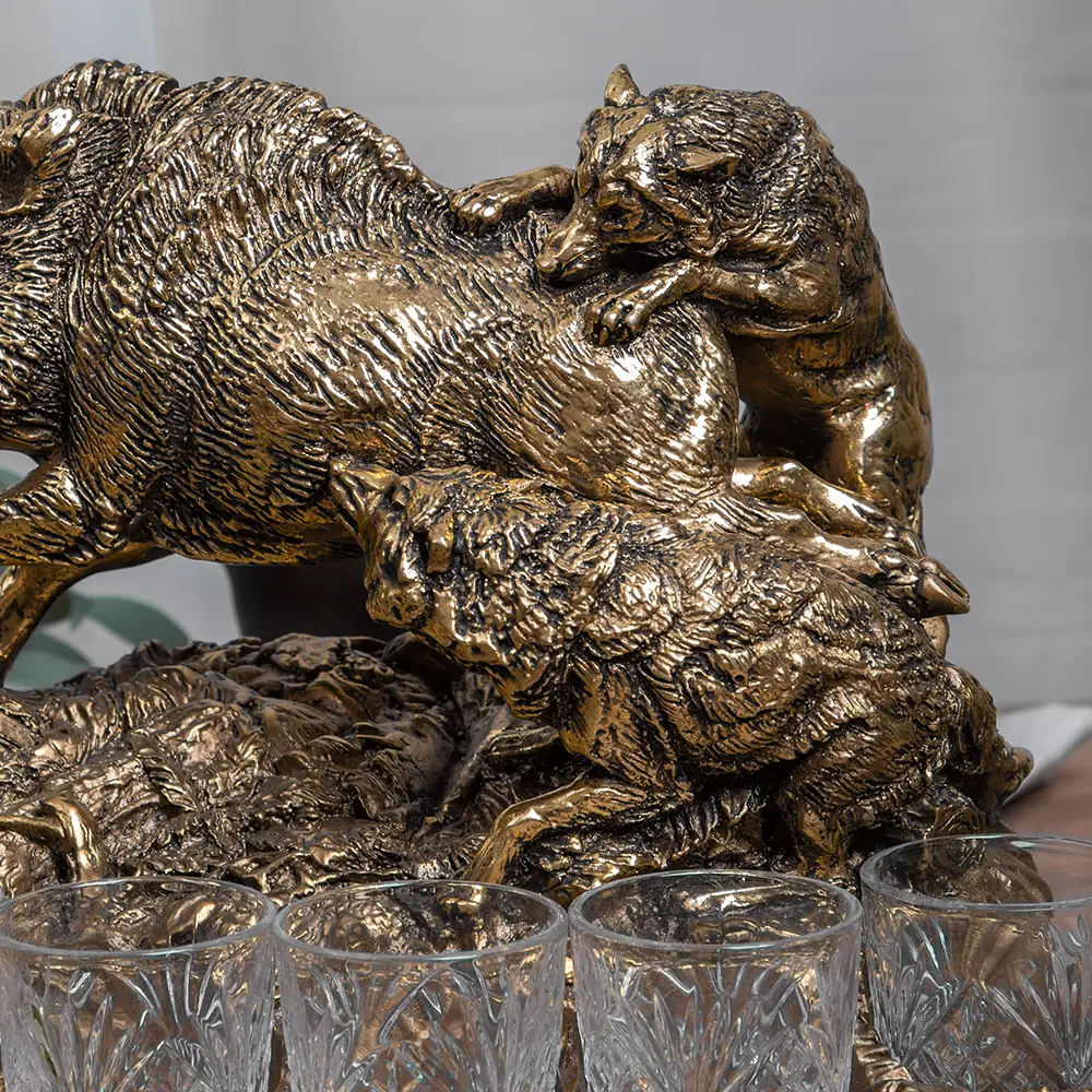 Фото 3 Питейный набор Bogacho Кабан бронзовый ручная работа