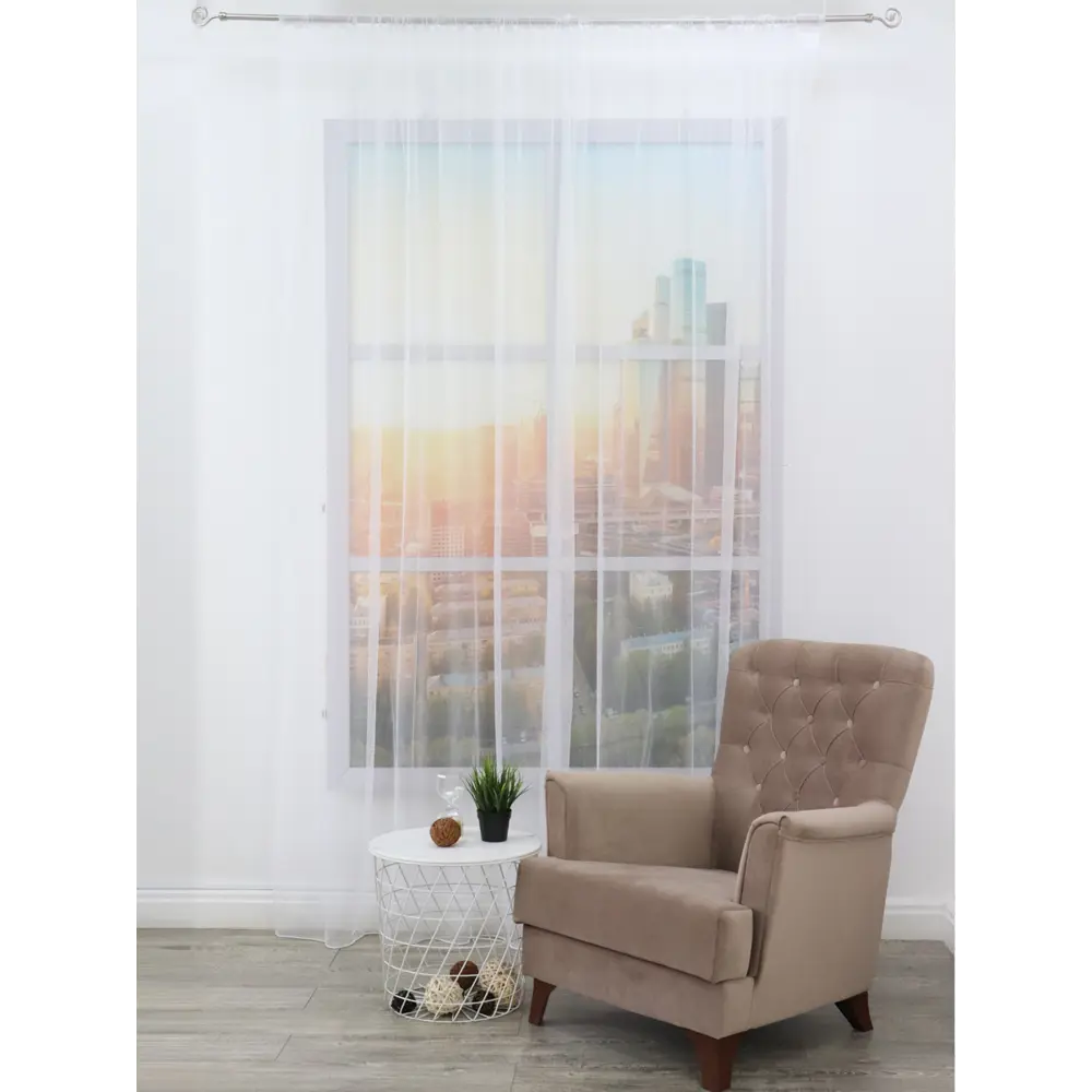 Фото Штора Тюль Amore Mio Сетка Classic RR PL Selanik-w 3.0x2.7 белый цвет белый