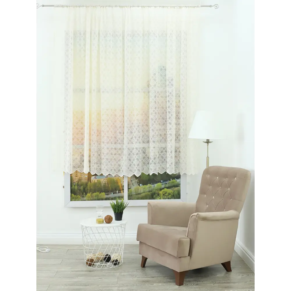 Фото Штора Тюль жаккардовый двухцветный Amore Mio RR 505-2D 3.0*1.7 1 шт цвет шампань Фото Штора Тюль жаккардовый двухцветный Amore Mio RR 505-2D 3.0*1.7 1 шт цвет шампань
