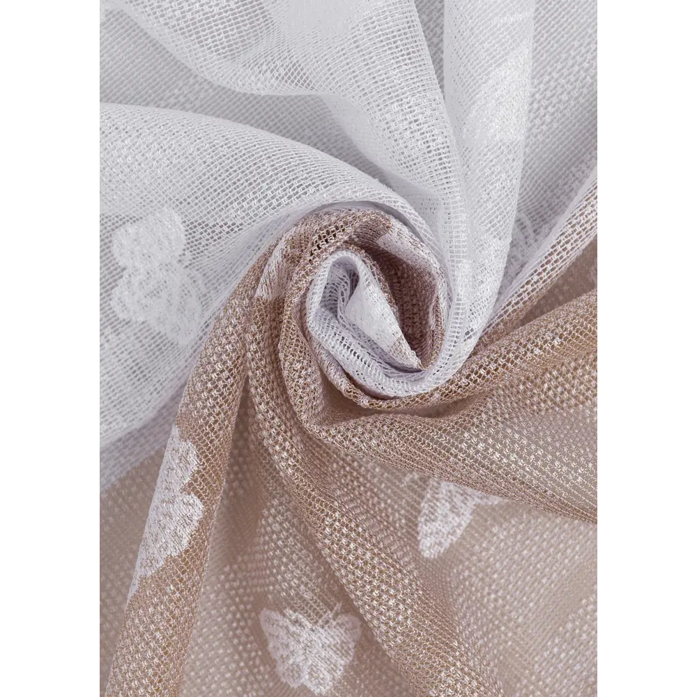 Фото 4 Штора Тюль Amore Mio RR H 615-2D Тюль жаккардовый 3.0x2.7 1 шт цвет светло-бежевый