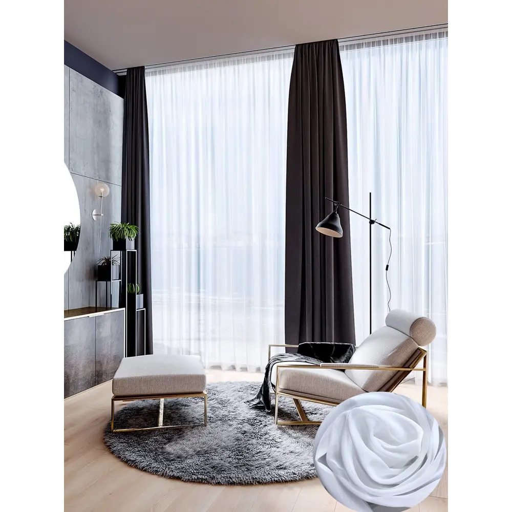 Фото Тюль Inva "Классик" с утяжелителем 280x400 цвет белый Фото Тюль Inva "Классик" с утяжелителем 280x400 цвет белый