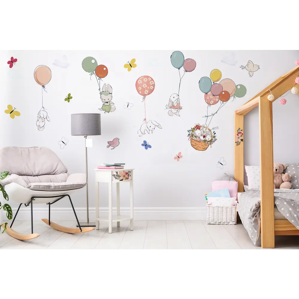 Фото 2 Интерьерная наклейка Verol Н0001 72x132 см Зайцы на шариках