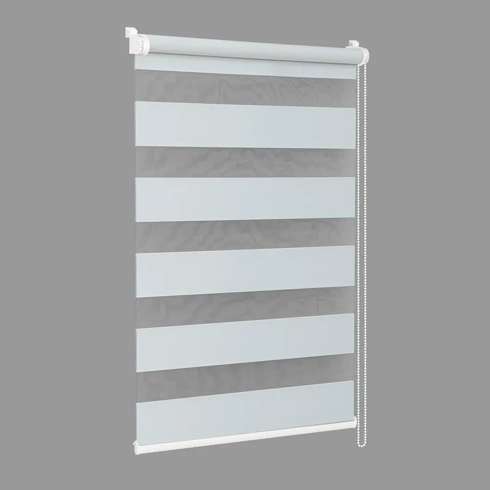 Фото 6 Рулонная штора день-ночь с направляющими струнами Sola "Сантайм блэкаут Фаро" платина 73x160 см