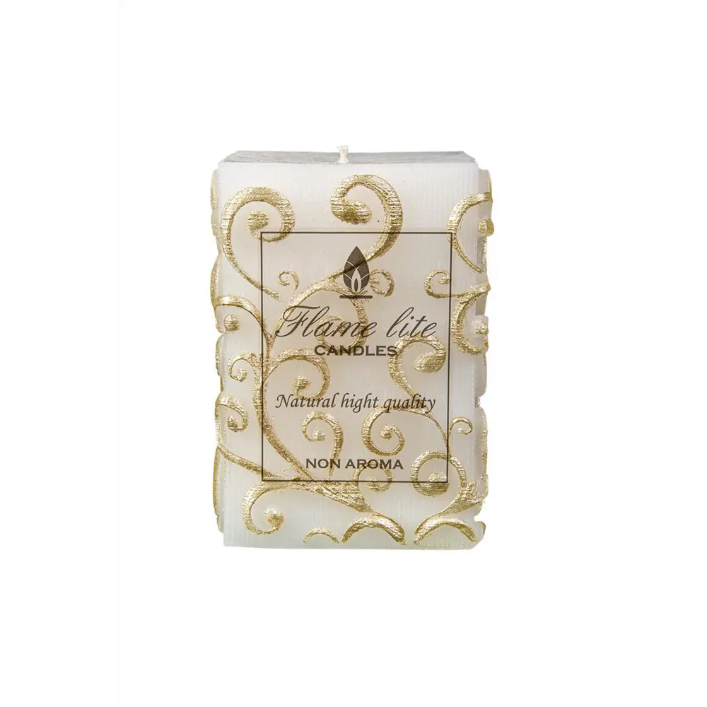 Фото Свеча Flame Lite Candles декоративная Версаль XXL декор - золото, цвет белый Фото Свеча Flame Lite Candles декоративная Версаль XXL декор - золото, цвет белый