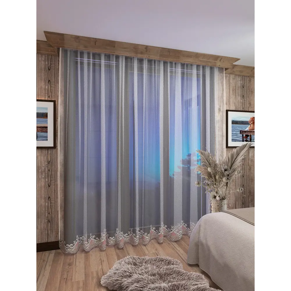 Фото Тюль Inva Грек Сетка "Бусинка Цветы" 260x600 розовый Фото Тюль Inva Грек Сетка "Бусинка Цветы" 260x600 розовый