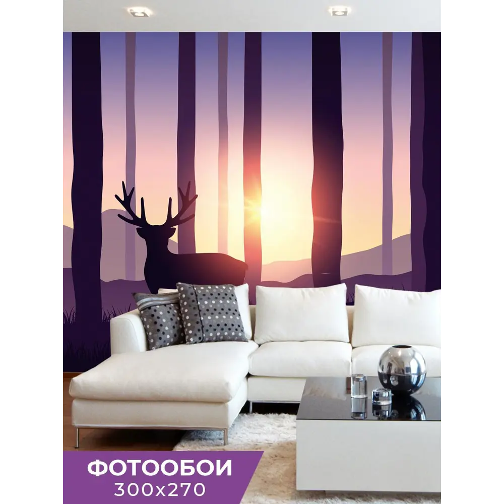 Фото Фотообои флизелиновые Gustav House 3x2.7 м Олень в лесу/3590 Фото Фотообои флизелиновые Gustav House 3x2.7 м Олень в лесу/3590