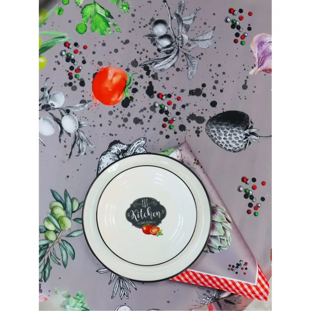 Фото 5 Скатерть на стол Myatashop СК-ХК001 круглая 155x155 цвет серый Фото 5 Скатерть на стол Myatashop СК-ХК001 круглая 155x155 цвет серый