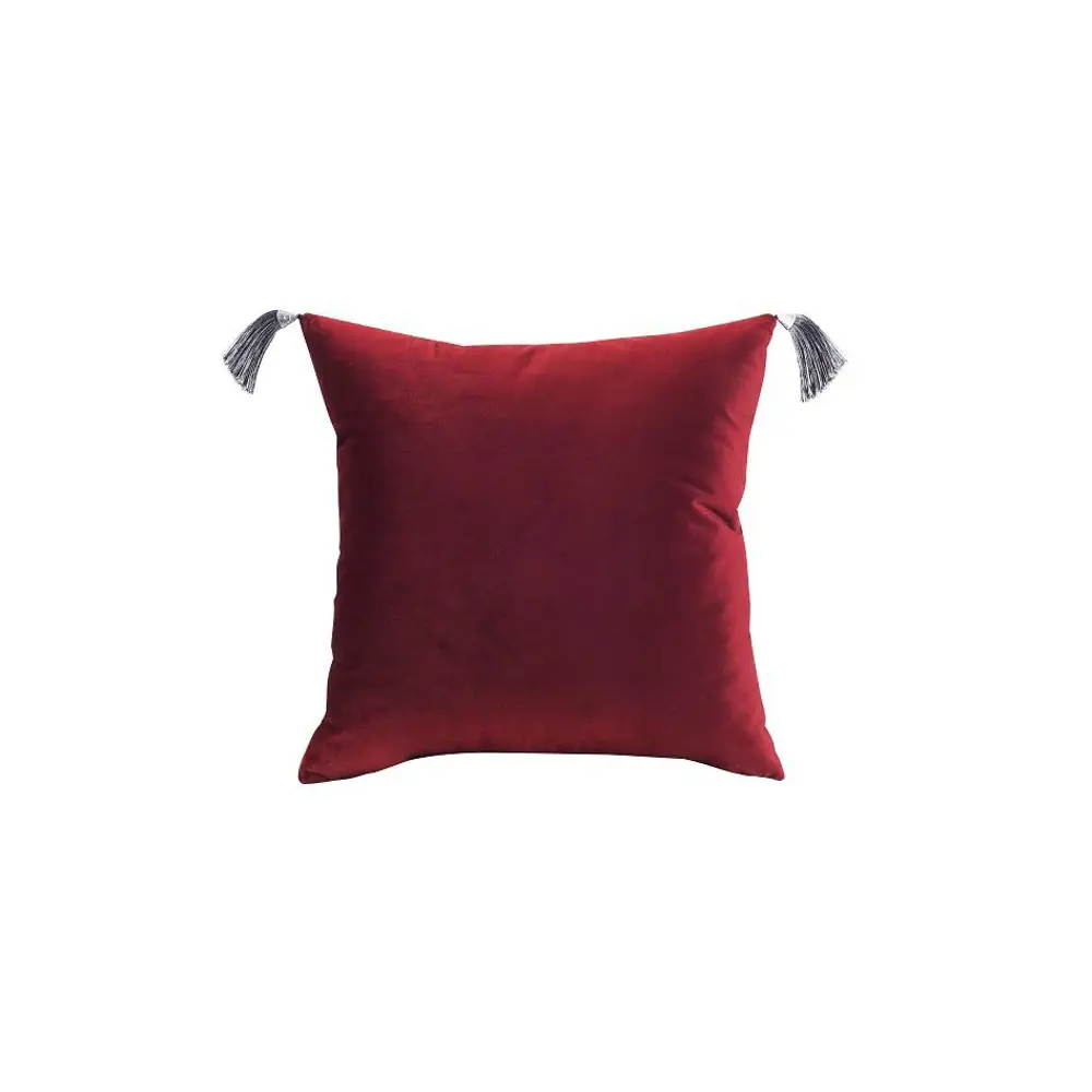 Фото Декоративная подушка Edelson Velvet бордо, 45x45 см Фото Декоративная подушка Edelson Velvet бордо, 45x45 см