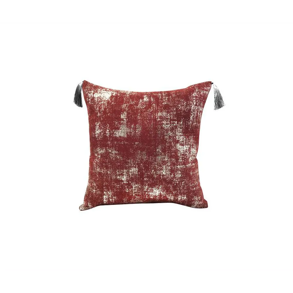 Фото Декоративная подушка Edelson Velvet красный металлик, 45x45 см Фото Декоративная подушка Edelson Velvet красный металлик, 45x45 см